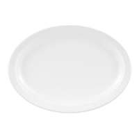 GET 13 1/4" x 9 3/4" Oval Supermel Platter - Melamine, White (OP-614-W)