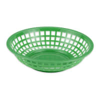 GET 8" Round Bread &amp; Bun Basket, Plastic, Green (RB-820-G)