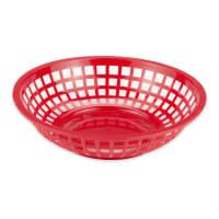 GET 8" Round Bread &amp; Bun Basket, Plastic, Scarlet (RB-820-SC)