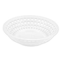 GET 8" Round Bread &amp; Bun Basket, Plastic, White (RB-820-W)