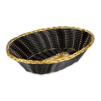 Update BBV-97 Oval Bread Basket - 9x7" Black/Gold