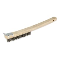 Update BRW-14SC 14 1/2" Wire Brush with Scraper - Stainless/Wood