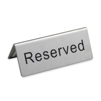 Update RES-5/SS Reserved Table Tent Sign - 2" x 4 3/4", Stainless