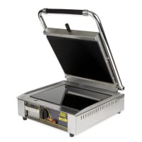 Equipex PANINI VC Commercial Panini Press w/ Glass Ceramic Grooved Top/Smooth Bottom Plates, 120v
