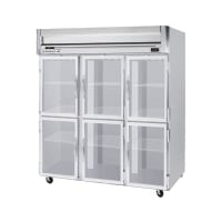 Beverage-Air HRPS3-1HG 78" Three Section Reach In Refrigerator, (6) Left/Right Hinge Glass Doors, 115v