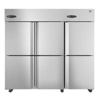 Hoshizaki CR3S-HS 83" Three Section Reach In Refrigerator, (6) Left/Right Hinge Solid Doors, 115v