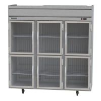 Beverage-Air HR3-1HG 78" Three Section Reach In Refrigerator, (6) Left/Right Hinge Glass Doors, 115v
