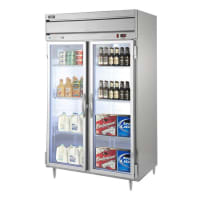 Beverage-Air HRPS2-1G 52" Two Section Reach In Refrigerator, (2) Left/Right Hinge Glass Doors, 115v