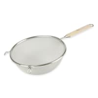 Browne Strainer, Medium Single Mesh, 8" Bowl, 6 1/2"L Handle, Pan Hook (574118)