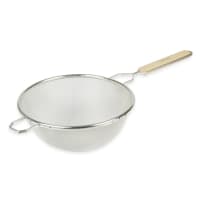 Browne Strainer, Fine Single Mesh, 10 3/4" Bowl, 9"L Handle, Pan Hook (9099)