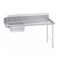 Advance Tabco DTS-S60-60R 60" R L Straight Soil Dishtable - 10 1/2" Backsplash, Galvanized Legs, 16 ga Stainless