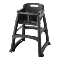 Rubbermaid FG780508BLA 29 3/4" Stackable Plastic High Chair w/ Waist Strap & Casters, Bl...