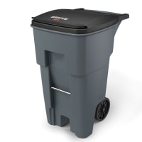 Rubbermaid FG9W2100GRAY 65 gal Utility Wheeled Trash Can - 41 4/5 H x 25 1/4 W x 32 3/10" L,...