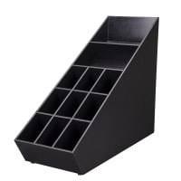 Dispense-Rite NLO-1B Lid, Straw & Condiment Organizer, Narrow, Removable Section Dividers, Bl...