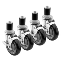 Krowne 28-124S Stem Caster Set for 1 1/2" Tubing w/ 5" Wheels