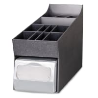 Dispense-Rite NLO-ADNH Napkin Dispenser &amp; Condiment, Straw Organizer, Full Fold Napkins, Black