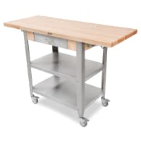 John Boos CUCE50 Cucina Elegante Cart w/ Undershelves, Drawer & 2 Drop Leaves