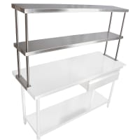 John Boos OS-ED-1272 72"L Table Mount Shelf - 2 Decks, Mid Mount, 12"W, Stainless