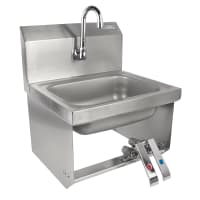 John Boos PBHS-W-KVMB-1 Wall Mount Touchless Hand Sink w/ Gooseneck Spout, 1 Hole, 14 x 10 x 5&qu...