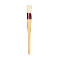 Update WPBB-10R 1" Round Pastry Brush - Boar Bristles, Brown Plastic Ferrule, Wood Handle