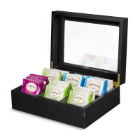 Update TBC-6BK Wooden Tea Bag Chest - Black Matte
