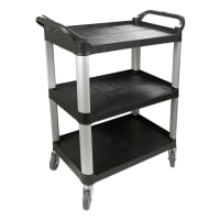 Update BC-2416BZ 33.375"L Polymer Bus Cart w/ (3) Levels, Shelves, Black