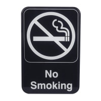 Update S69-3BK No Smoking" Sign - 6x9" White on Black