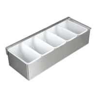 Update CD-5 Condiment Dispenser - (5)Compartments, 15x6x3 1/2" Stainless