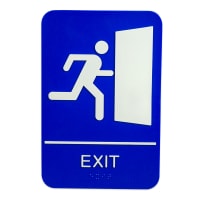 Update S69B-10BL Exit Braille Sign - 6" x 9", White on Blue