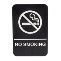 Update S69B-9BK No Smoking" Braille Sign - 6x9" White on Black