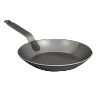 Matfer Bourgeat 062004 11" Black Carbon Steel Frying Pan w/ Solid Metal Handle