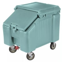 Cambro ICS100L401 100 lb SlidingLid™ Insulated Mobile Ice Caddy - Plastic, Slate Blue