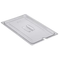 Cambro 10CWCHN135 Camwear Food Pan Cover - Full Size, Notched, Handle, Clear