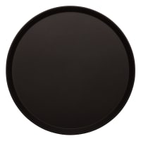 Cambro 1400CT110 14" Round Camtread Serving Tray - Fiberglass, Black Satin