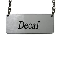 Service Ideas Rectangular Decaf Food Service Chain Label - 1 1/2" x 3 1/2", Silver (IDC...
