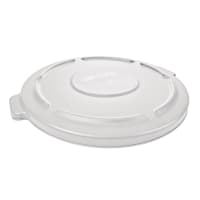 Rubbermaid FG261960WHT Round Flat Top Trash Can Lid - Plastic, White