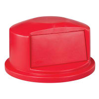 Rubbermaid FG263788RED Round Dome Trash Can Lid - Plastic, Red