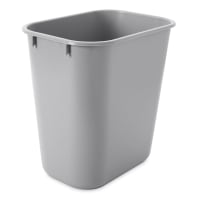 Rubbermaid FG295500GRAY 13 5/8 qt Rectangle Waste Basket - Plastic, Gray