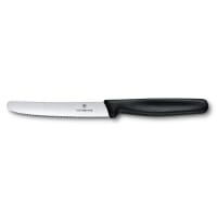 Victorinox 40503 Round Tip Steak Knife w/ 4 1/2" Blade, Wavy Edge, Black Polypropylene Handle