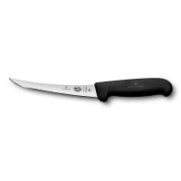 Victorinox 5.6613.15 Curved Boning Knife w/ 6" Flexible Blade, High Carbon Steel, Black Handle
