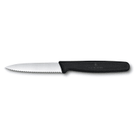 Victorinox 40602 Paring Knife w/ 3 1/4" Blade, Wavy Edge, High Carbon Steel, Black Polypropylene Handle