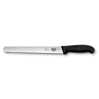 Victorinox 5.4233.25 Slicer Knife w/ 10" Blade, Wavy Edge, Black Handle