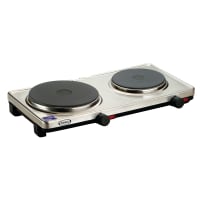 Cadco DKR-S2 19 1/4" Electric Hotplate w/ (2) Burners &amp; Infinite Controls, 120v