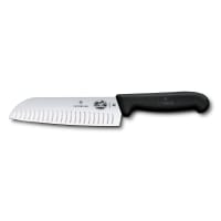 Victorinox 5.2523.17-X2 Granton Edge Santoku Knife w/ 7" Blade, Black Fibrox® Nylon Handle