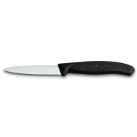Victorinox 5.3033.S-X1 Wavy Paring Knife w/ 3 1/4" Blade, Black Polypropylene Handle