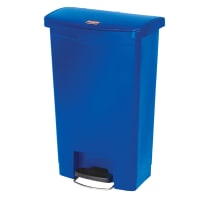 Rubbermaid 1883593 13 gal Rectangle Plastic Step Trash Can, 17 31/32" L x 11 31/64" W x 28 3/10" H, Blue