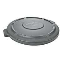 Rubbermaid FG264560GRAY Round Flat Top Trash Can Lid - Plastic, Gray