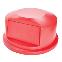 Rubbermaid FG265788RED Round Dome Trash Can Lid - Plastic, Red