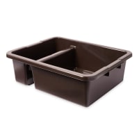 Rubbermaid FG335000BRN Bus Box w/ (2) Compartments - 21 1/2" x 17" x 7", Brown