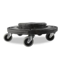 Rubbermaid FG264000BLA Round Plastic Trash Can Dolly w/ Raised Center &amp; 250 lb Capacity